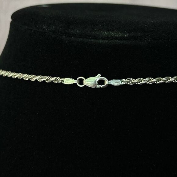 Vintage 925 Sterling Silver Necklace With 1.5” Circle Pendant for Carving - Picture 4 of 7